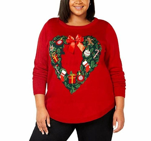 Karen Scott Womens Large Red Christmas 