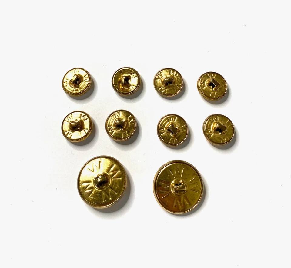 (10) Ralph Lauren Gold Polo University Crest Equestrian Replacement Buttons GUC - Image 2 of 4
