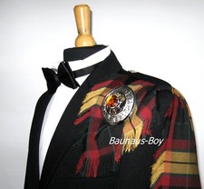 FLY PLAID TARTAN MACMILLAN JAGD SCHWARZ FRANSEN KILT HERGESTELLT IN SCHOTTLAND HERRENBEKLEIDUNG