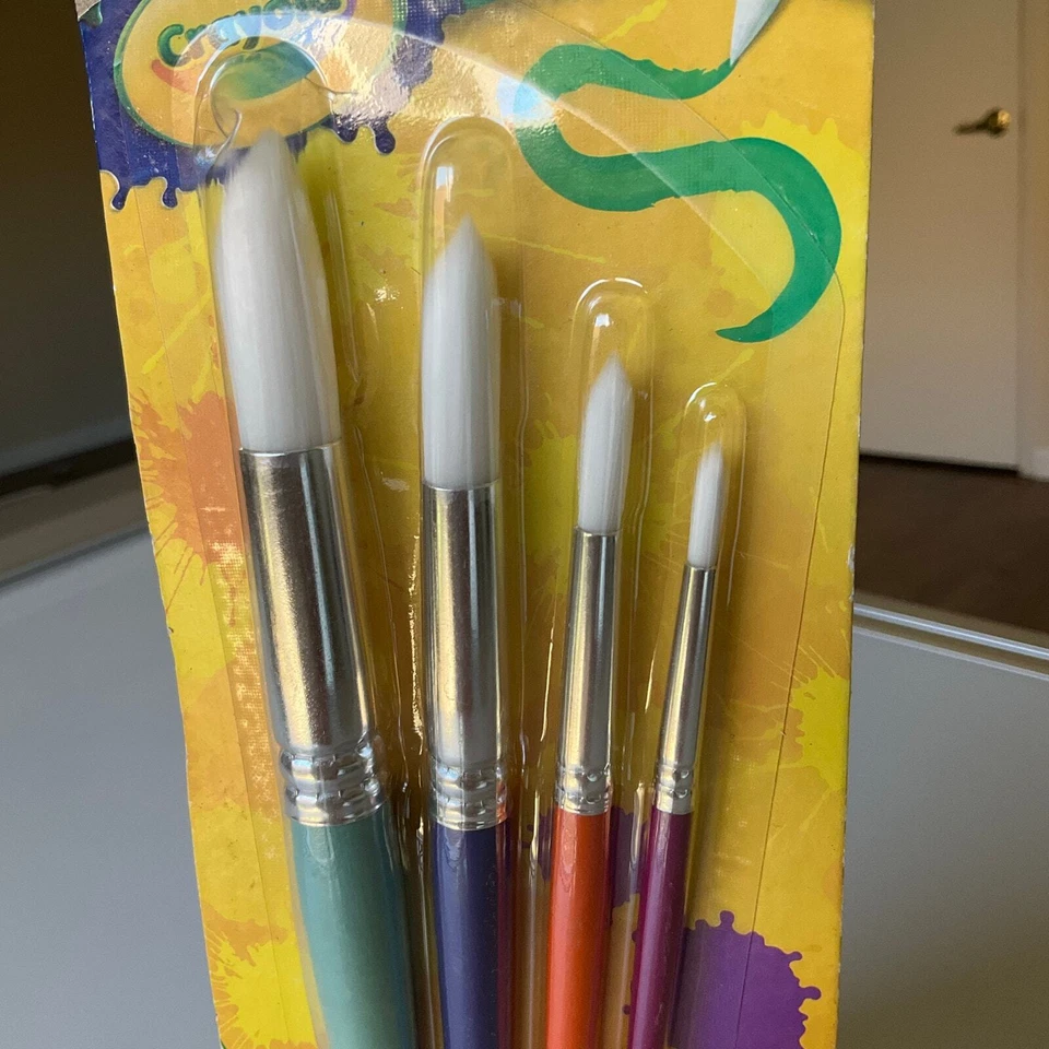 Набор кистей Crayola с круглой мягкой щетиной, разные размеры, 4 карата, школьные принадлежности - Изображение 2 из 4