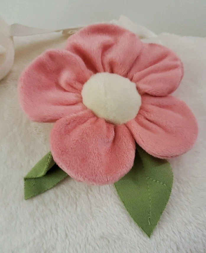 Bunnies By The Bay Bunny Almohada Alfombra de Juego Rosa Conejo Peluche Con Oso y Flor Foto 3 de 4