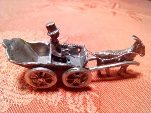 Miniature La Calêche avec cheval et cocher argent massif  Pays Bas - Photo 2/4