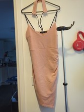 "Boohoo"Ladies-Teen Dress. Party Outfit Dusky Pink .Halter Collar.  UK10.