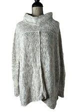 Free People Womens Slouchy Oversized Ribbed Tunic Sweater Mock Neck Cotton Sz S