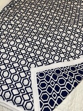 Pottery Barn Kids Baby Blanket Cotton Knit Blue White Soft 38  X 30  VGC Unisex