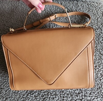 Madison West Tan Vegan Leather Envelope Crossbody Shoulder