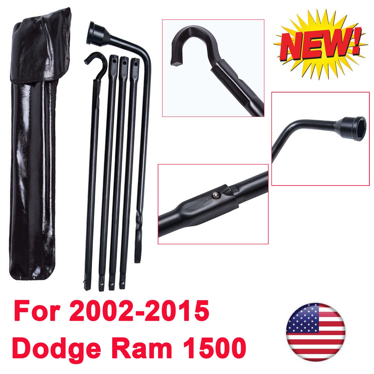 Ricambio Kit Ruota Dodge 2002-2008 Spare Tire Jack Handle Tools & Lug Wrench For 2002-15 Dodge Ram 1500 Wholesale E Chiave Per Ruota 22mm