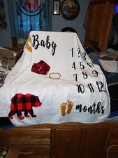 baby monthly milestone blanket....frame Bear Blanket, 43" X 47"
