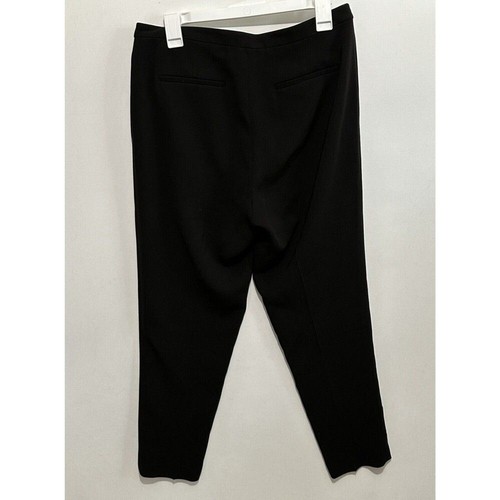 Pantalón Alexander Wang Negro Crepé Cordón Relajado Pierna Recta Informal Talla 10 - Imagen 6 de 13