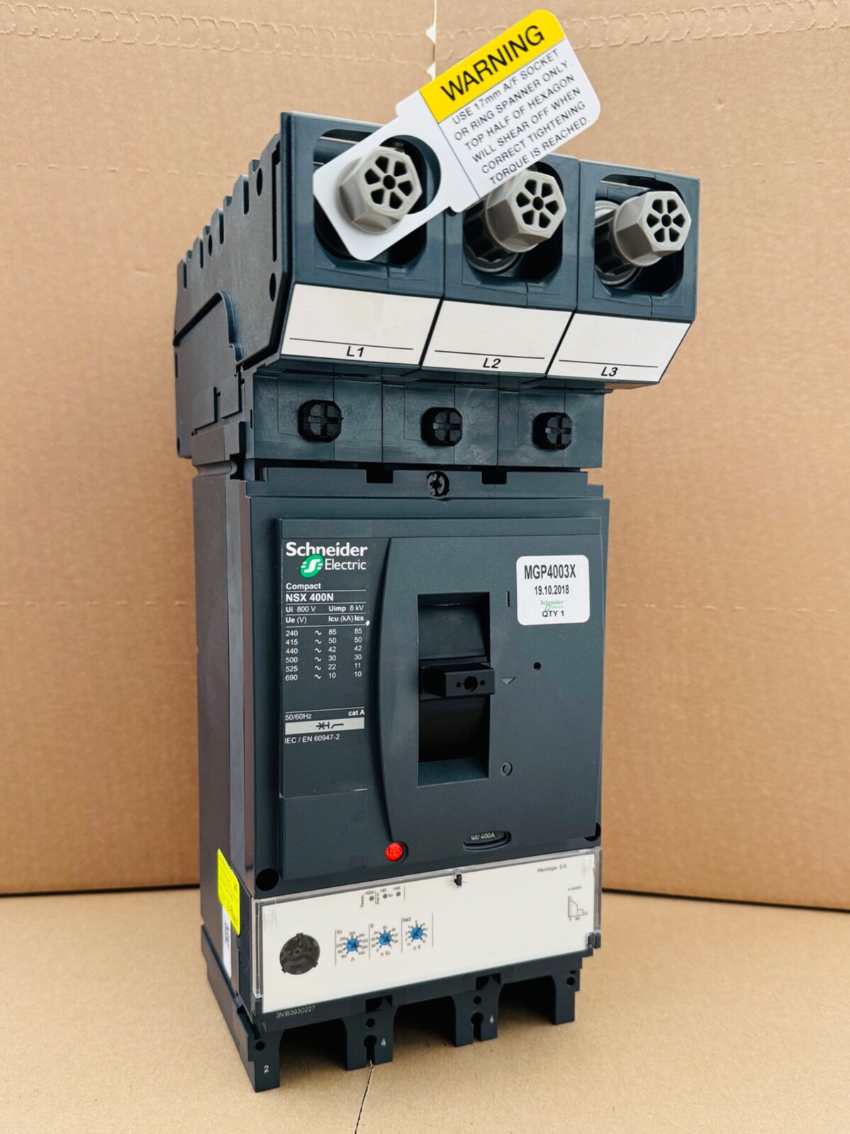 Schneider 160-400 Amp 50kA 400A Powerpact NSX400N MCCB Micrologic 2.3 ~ MGP4003X