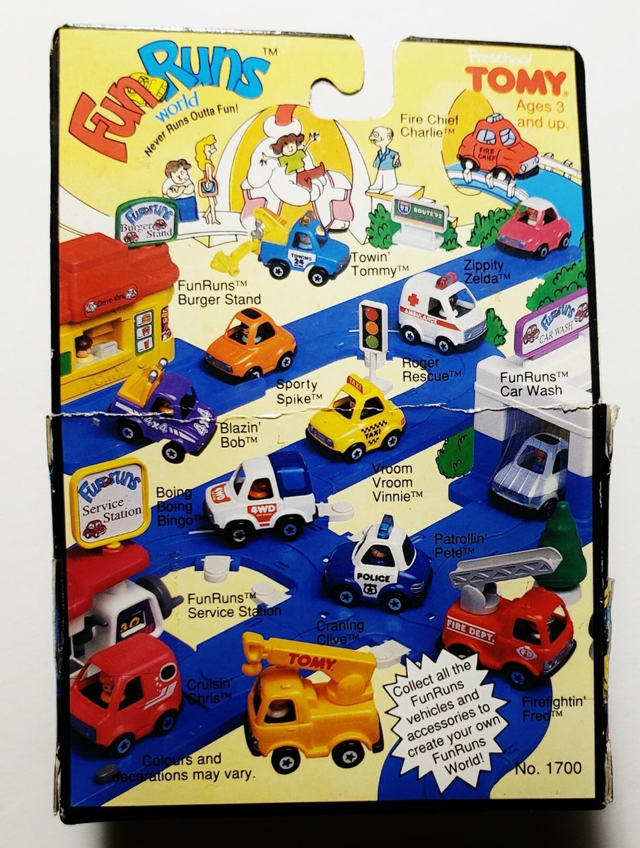 Vintage 1991 TOMY Fun Runs World Zippity Zelda Pull-Back Car