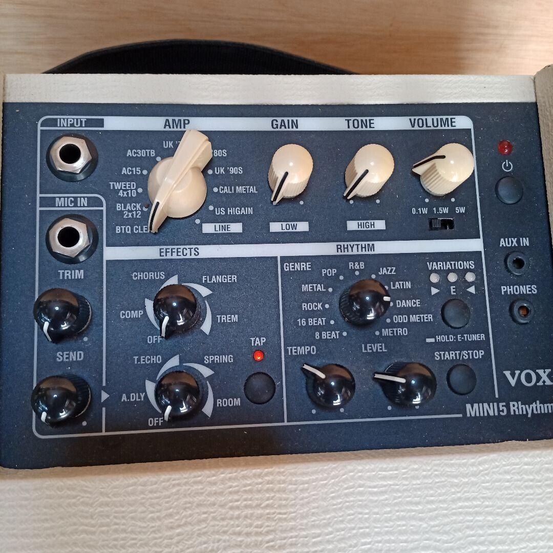 VOX MINI5-RM RHYTHM Guitar Amplifier White w/AC Adapter From Japan 