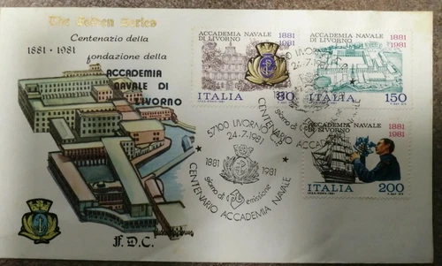 ITALY FDC the Golden Series 1981 No. 21 Centenary Naval Academy of Livorno