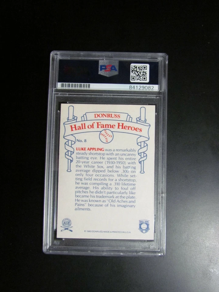 1983 Donruss Luke Appling Signed Baseball Card PSA Certified - Image 4 of 4
