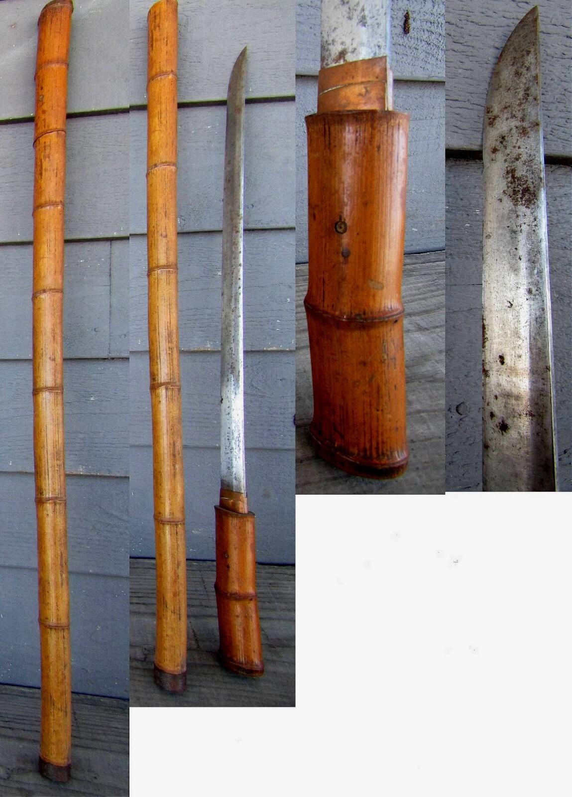 OLD 20" BLADE MACHETE w/ REAL NICE BAMBOO CASING eBay