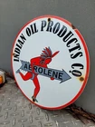 VINTAGE INDIAN OIL PORCELAIN SIGN AEROLENE PETROL GASOLINE PUMP PLATE PETROLIANA