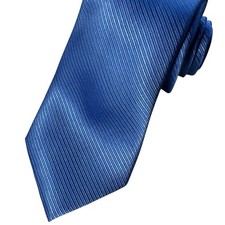 Nautica Blue Solid 100 Silk Necktie 59 X 3.5 All Occasions Beautiful Tie 