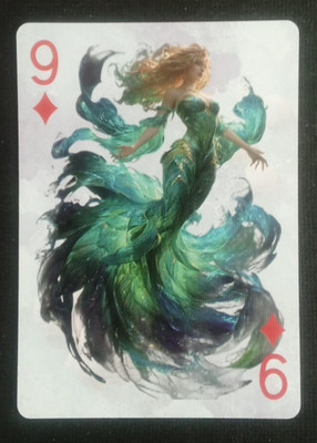 Mermaid Princess Deep-Sea playing Card 9 Diamonds