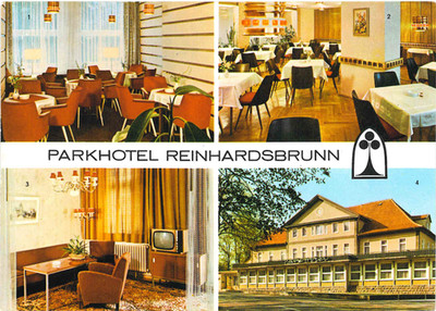 GDR postcard/postcard Parkhotel Reinhardsbrunn-Tabarz 1973, unmarked