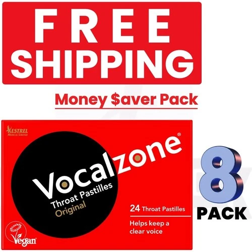 Vocalzone Throat Pastilles Original Voice Relief 24ct - PACK OF 8 EXP 01/2028
