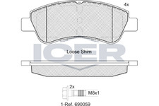 Bremsbelagsatz Vorne Bosch-System für Opel Corsa F P2Jo Crossland X / ab 96->