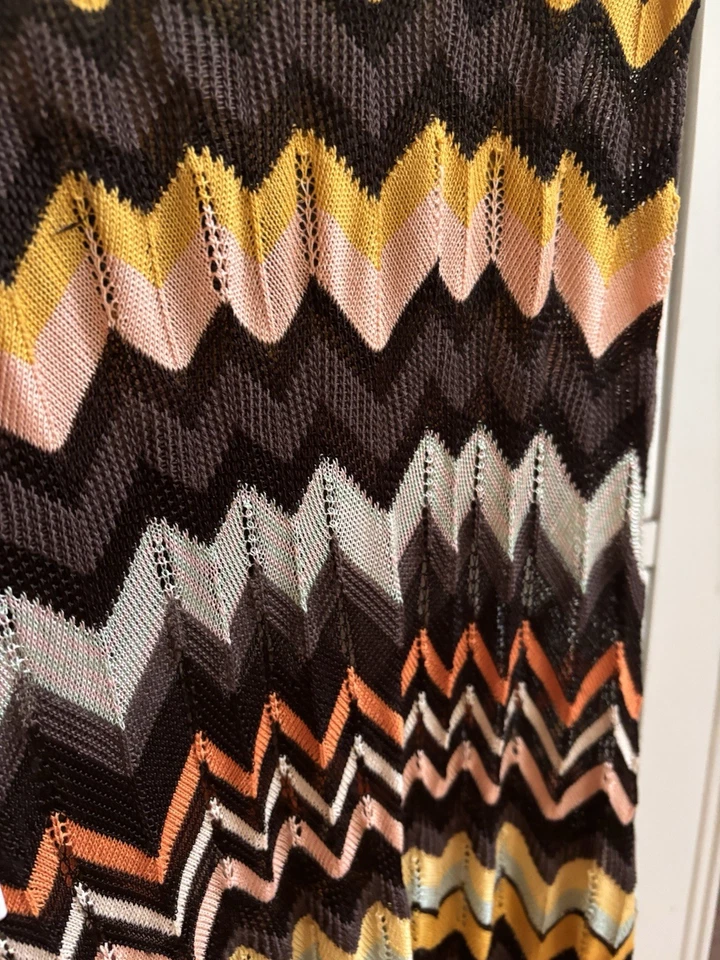 Vestido midi/maxi Missoni vintage con estampado chevron multicolor Foto 4 de 4