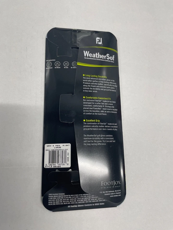 Guante de golf FootJoy Weathersof grande (mano izquierda) nuevo con etiquetas - LEER Foto 2 de 2