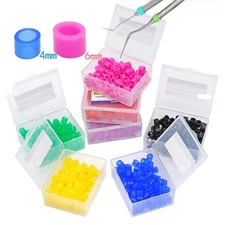 100Pcs/Bag Dental / Hygienist Instrument Silicone Color Code Rings Autoclavable