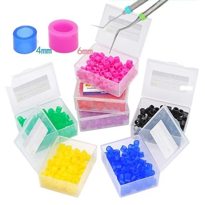 100Pcs/Bag Dental / Hygienist Instrument Silicone Color Code Rings Autoclavable