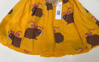 New Mini Rodini Posh Guinea Pig Balloon Skirt Yellow Size 116 122 US 5 7Y (27159