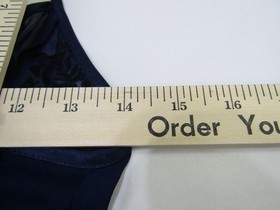 VTG Etienne Lingerie Gown Slip Womens Small Blue Floral See Through Bridal