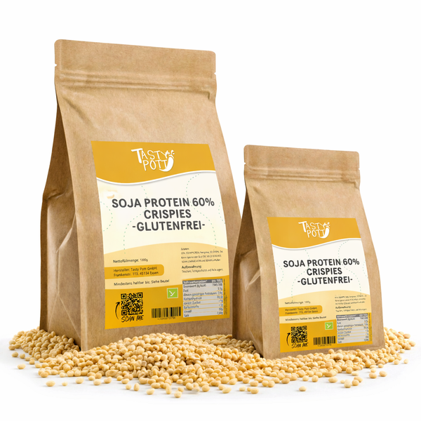 Tasty Pott Protein Soja Crispies 60% Eiweiß 1000G Beutel Sojacrunch MüSli Vegan-image
