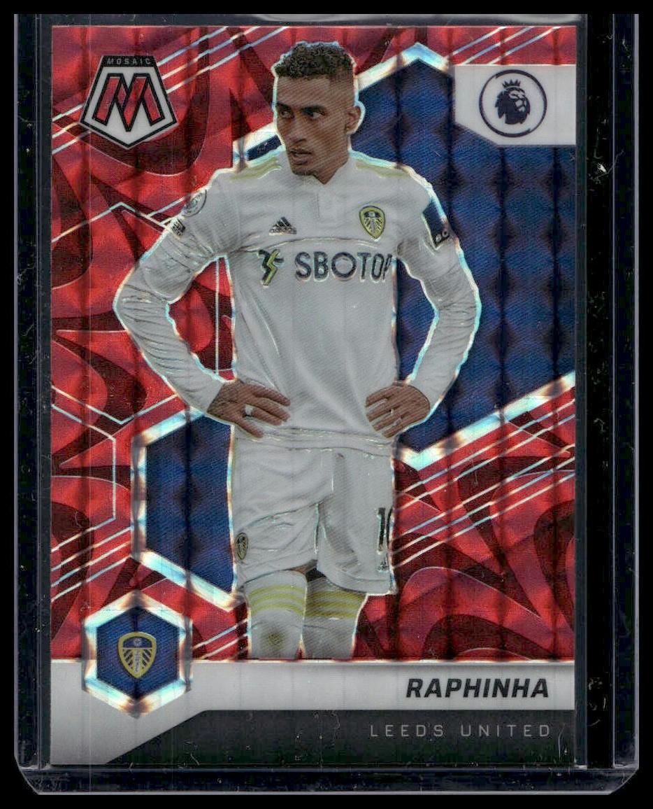 2021-22 Panini Mosaic Premier League Raphinha Mosaic Reactive Red