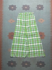 Vintage 60s plaid A-Line skirt midi maxi woven herringbone boho 23  waist