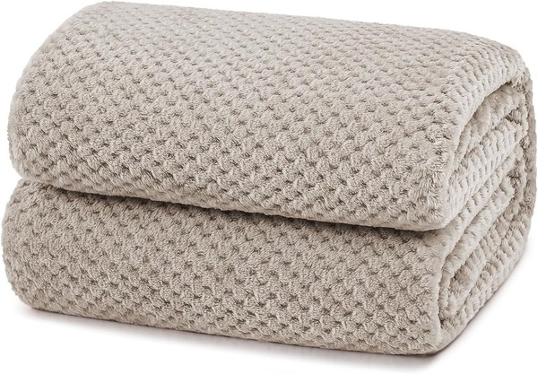 Kuscheldecke Flauschig Fleecedecke 150X200 Cm Kamel FüR Sofa Bett Wohnzimmer-image