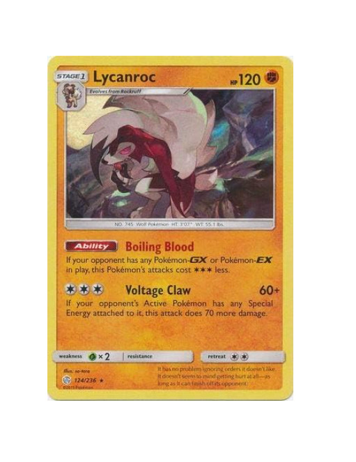 Lycanroc - 124/236 - Holo Rare - Cosmic Eclipse - NM/M