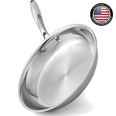 10 Inch Oven Safe Stainless Steel Frying Pan - For All Cooktops & Easy Cleaning