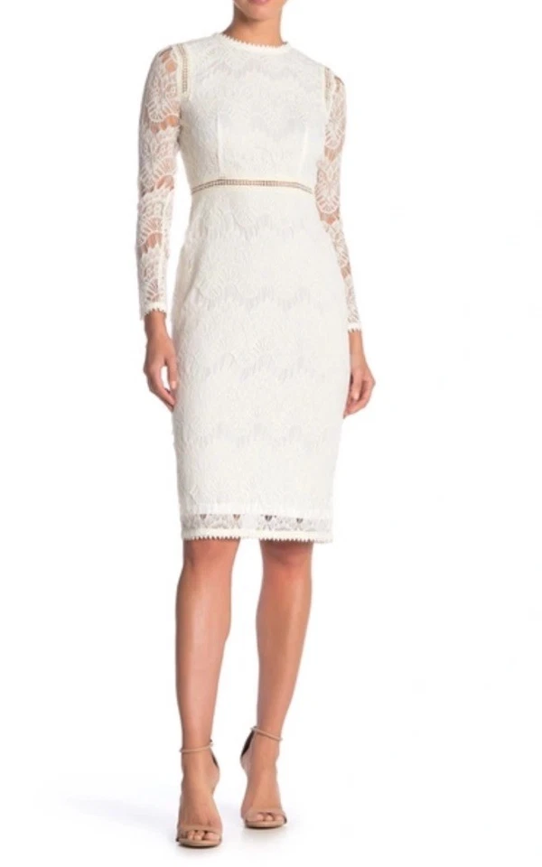 Vestido Love X Diseño Mujer S Marfil Encaje Vaina Coqueta Femenino Romántico Boho Foto 3 de 4