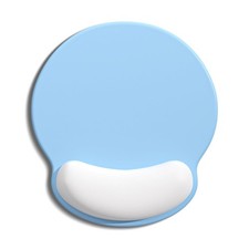 Auhoahsil Ergonomic Mouse Pad Wrist Rest Silicone Non-Slip Gel Mat Blue White
