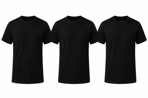 Men's Black T-Shirts 3 Pack 100% Cotton Crew Neck Short Sleeve Undershirts - product listing photo