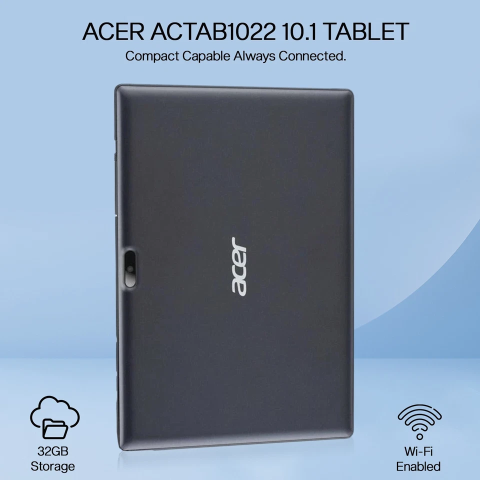 "Acer ACTAB1021 10.1"" Android Tablet 32GB HD Touchscreen Tab Gun Grey – Grade B - Image 2 of 4