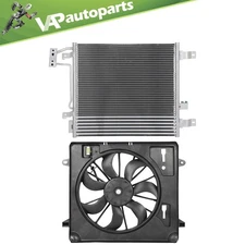 A/C Condenser and Radiator Cooling Fan Assembly For 2007-2011 Jeep Wrangler 3.8L
