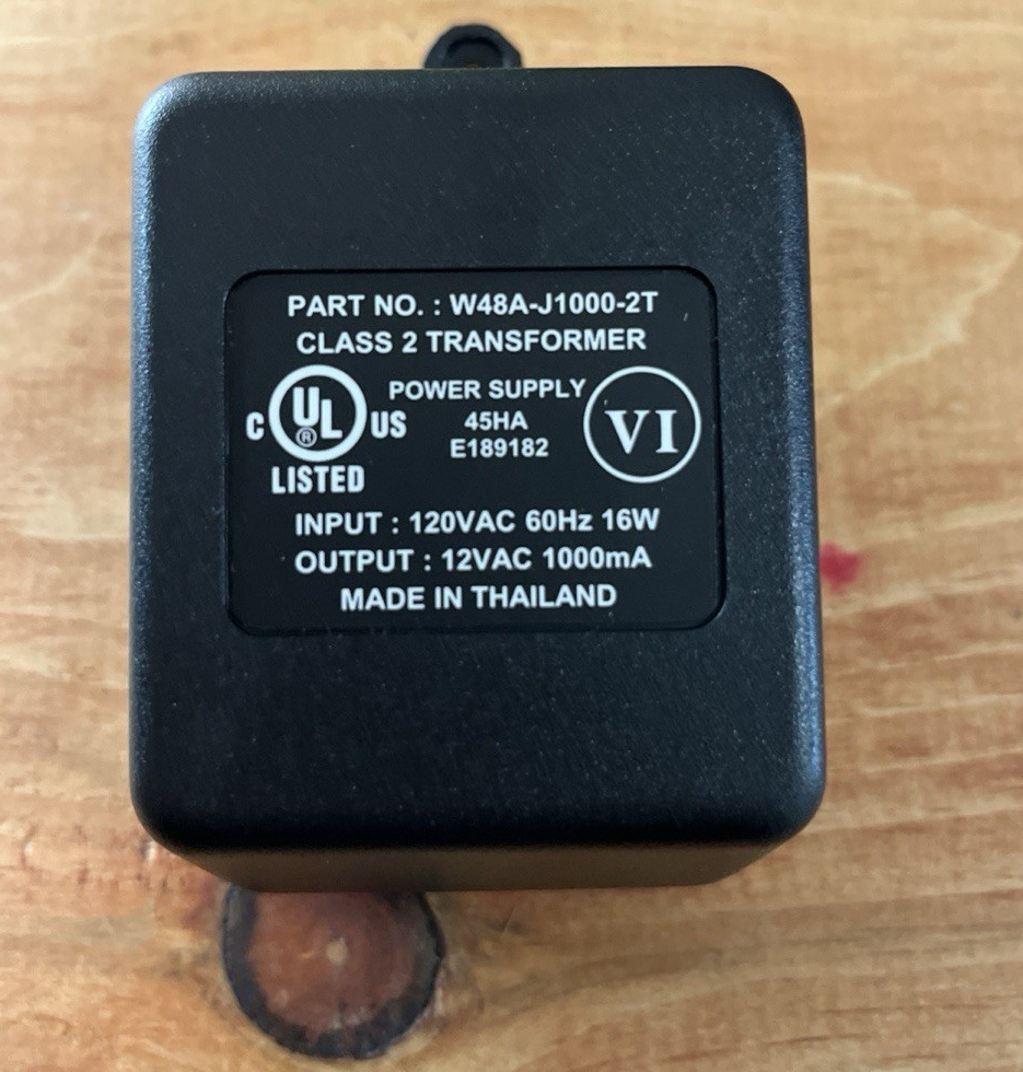 12VAC 1000mA Class 2 Transformer Power Supply – New –  Same Day Shipping