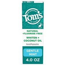 Tom's of Maine Whiten Plus Coconut Oil Fluoride Free Toothpaste, Natural Whiteni