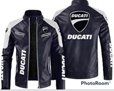 DUCATI Moto Motociclo CE Protetto Giacca Genuino Pelle Sport Uomini Armatura