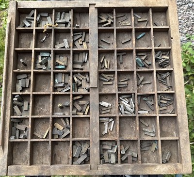 VINTAGE Letterpress Drawer With Contents. 15.5 X 15.5 Tray