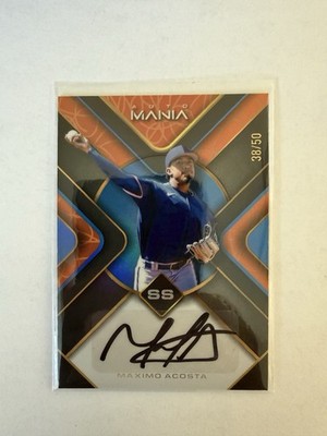 Maximo Acosta 2023 Wild Card AutoMania Triangle Rainbow Orange AM-TH53 /50 Auto