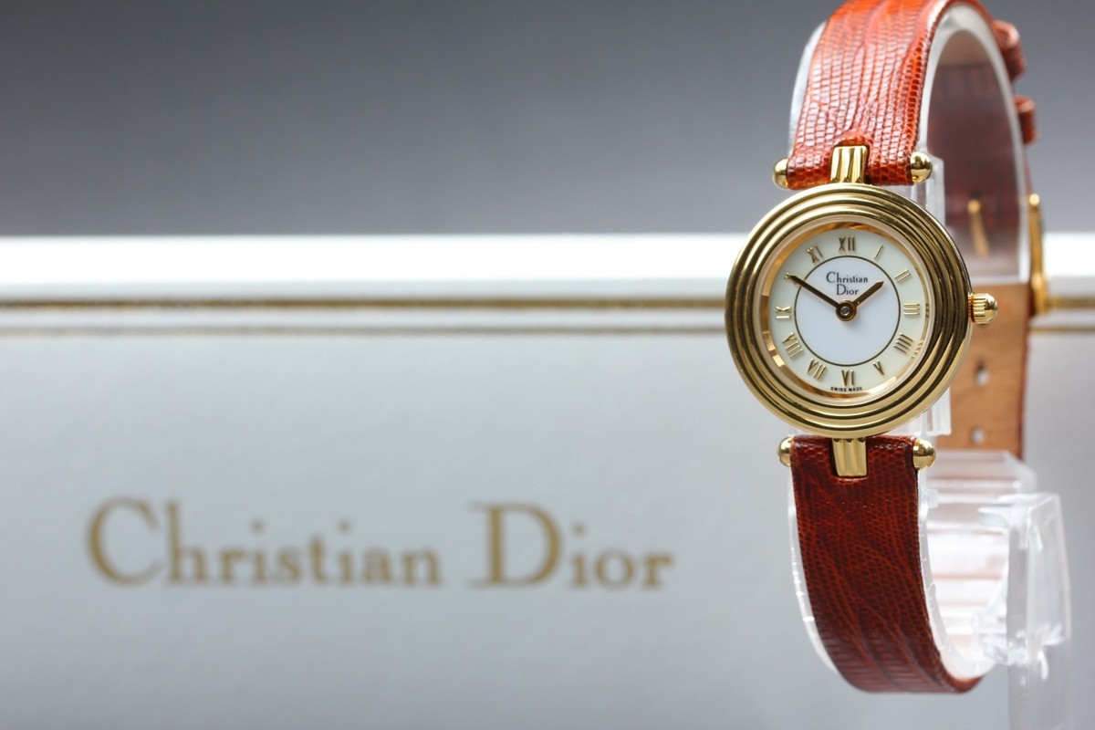 NEAR MINT] Christian Dior 3062 White Dial Roman Quartz Women's