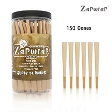 150Pcs Natural Cones Rolling Paper Pre Rolled Cones King Size Ultra-thin 108mm
