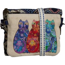 Sun'N'Sand Laurel Burch Catnificent Small 2 Piece Crossbody Bag NEW!